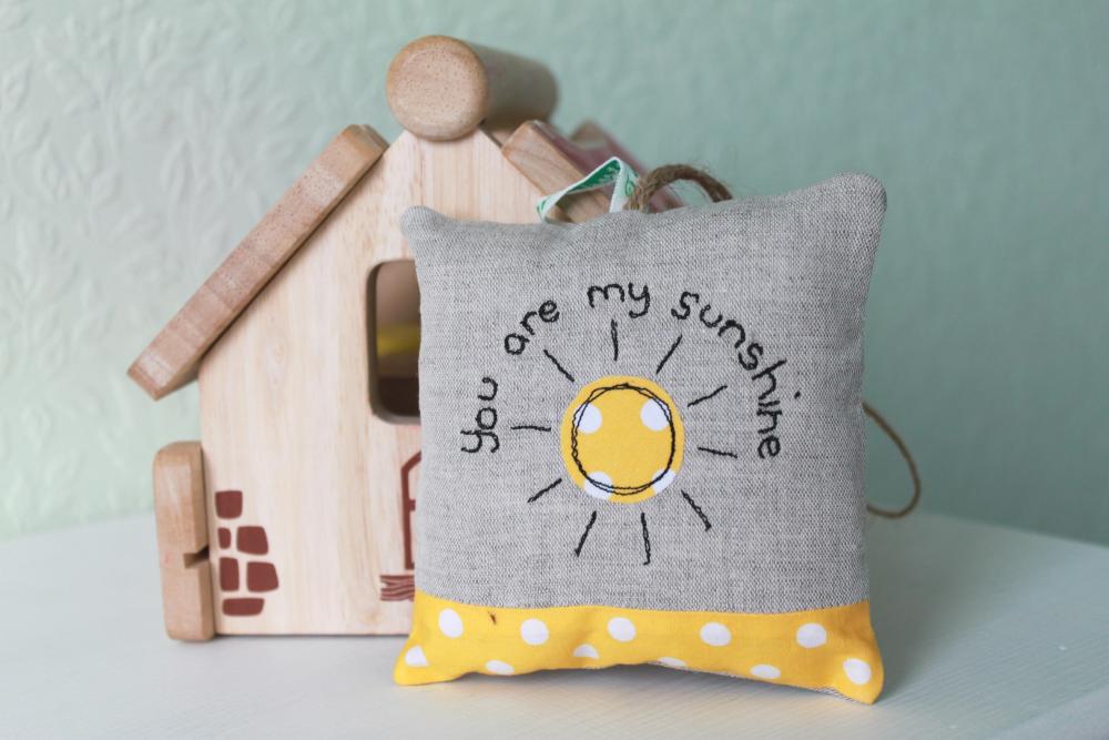 "you Are My Sunshine" Lavender Scented Mini Hanging Pillow