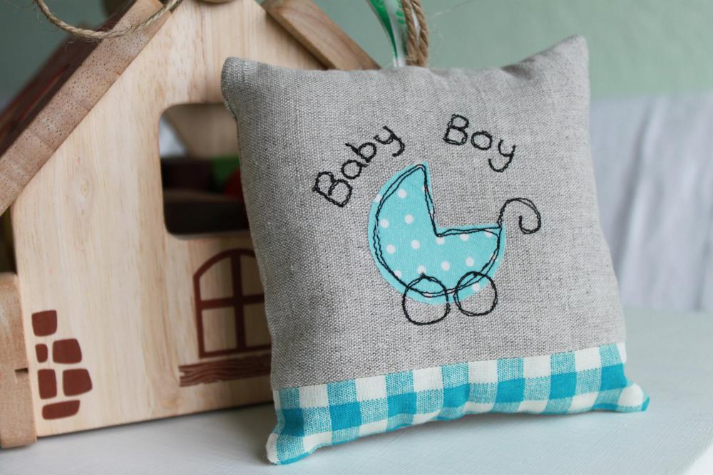 Baby Boy Lavender Scented Mini Hanging Pillow